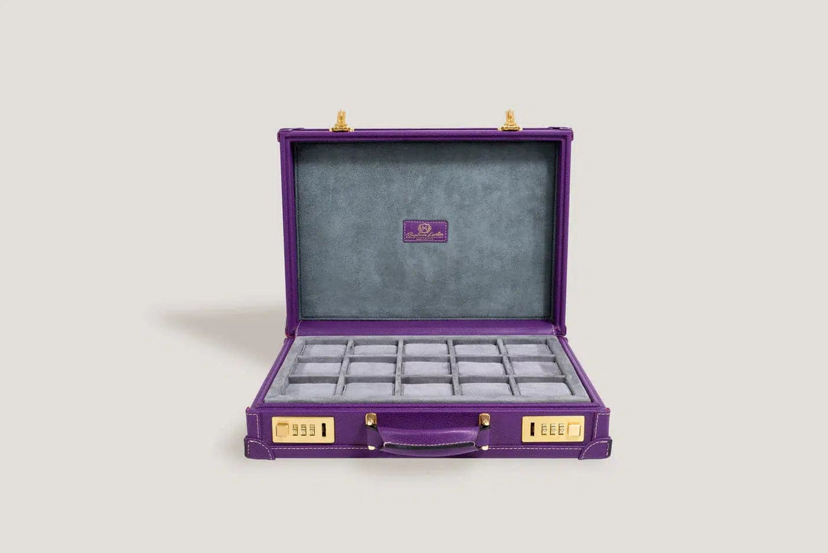 Boite à Montre - Master Safiano Purple-5-Le Remontoir Montre